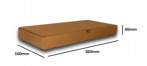 PUDEŁKO OPAKOWANIE KARTON 360x160x40 SZARE 50szt E