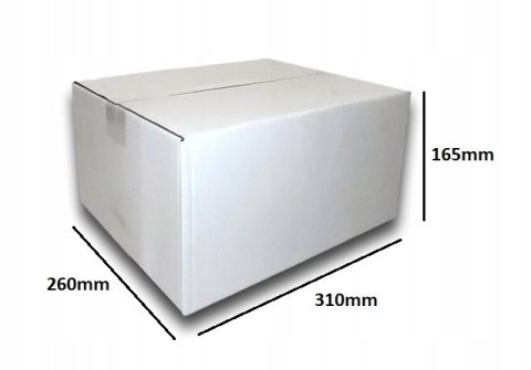 PUDEŁKO OPAKOWANIE KARTON 310x260x165 BIAŁE 10sz E