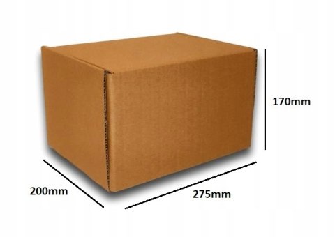 PUDEŁKO OPAKOWANIE KARTON 275x200x170 SZARE 50sz E