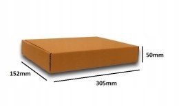 PUDEŁKO OPAKOWANIE KARTON 305x152x50 SZARE 25szt B