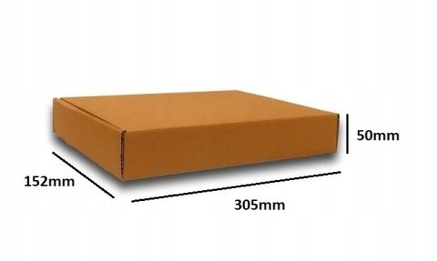 PUDEŁKO OPAKOWANIE KARTON 305x152x50 SZARE 25szt B