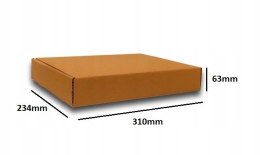 PUDEŁKO OPAKOWANIE KARTON 310x234x63 SZARE 10szt E
