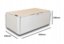 PUDEŁKO OPAKOWANIE KARTON 350x130x190 BIAŁE 50sz B