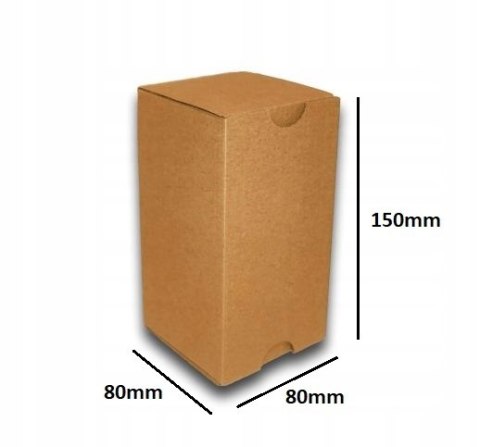 PUDEŁKO OPAKOWANIE KARTON 80x80x150 SZARE 25szt E