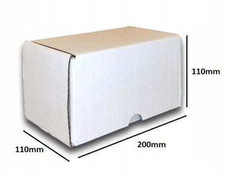 PUDEŁKO OPAKOWANIE KARTON 200x110x110 BIAŁE 25sz E