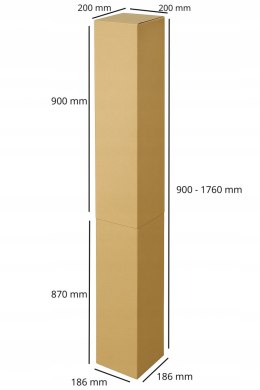 PUDEŁKO OPAKOWANIE TELESKOPOWE NA DRZEWKA 186x186x900/1760 SZARE 10 szt C